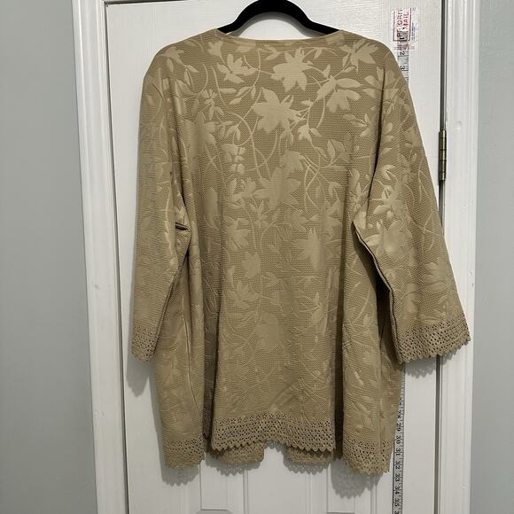 Adriace Dilafield Top Womens Size XXL Green Laser 2fer Long Sleeve Tunic Top - Picture 15 of 16